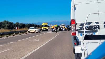 Imatge de l’accident a Girona. Foto: cedida a ACN