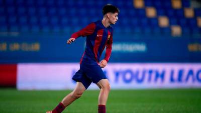 El salouense de 16 años Óscar Gistau debutó esta temporada con el Barça en la UEFA Youth League. Foto: Instagram