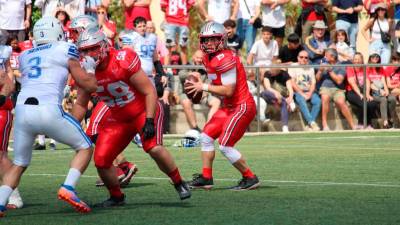 Chris McDaniel, quarterback de Riudoms Rebels en las semifinales ante Barcelona Búfals. Foto: Fermín de las Heras