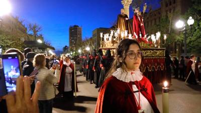 La Processó del Dolor es una de las que reúne más pasos, tras el Viernes Santo. Foto: Pere Ferré