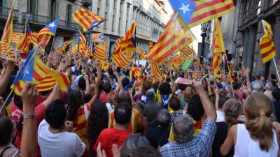 Imatxe d'arxiu de manifestants independentistes. Foto: Wikipedia