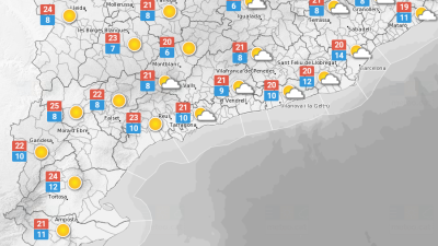 La predicció meteorològica d'aquest dimecres a Tarragona. FONT: Meteo.cat