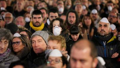 Detalle de una de las manifestaciones que se organizaron el miércoles en Tarragona, tras la explosión en el sector químico. Foto: Pere Ferré