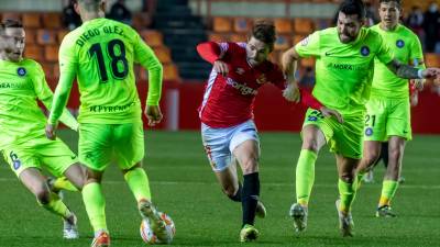 Fran Carbia, durante el Andorra-Nàstic del pasado miércoles. FOTO: NÀSTIC