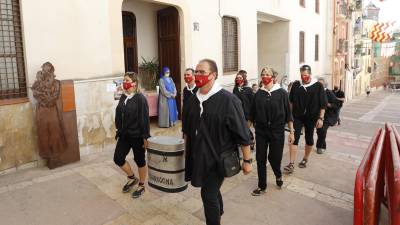 Imatge d’un dels moments de l’arribada de l’aigua de Sant Magí. FOTO: Pere Ferré