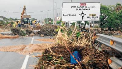 Imagen de la zona de Alcanar, después del temporal. Foto: EFE