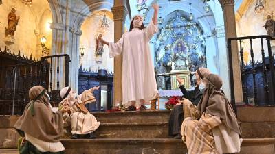 El Retaule Vivent del Naixement, ahir a la Prioral de Sant Pere. FOTO: ALFREDO GONZÁLEZ