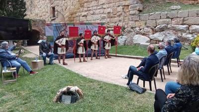 Imagen del acto inaugural de Tarraco Viva, este mediodía en el espacio de la Torre de la Minerva. Foto: Pere Ferré