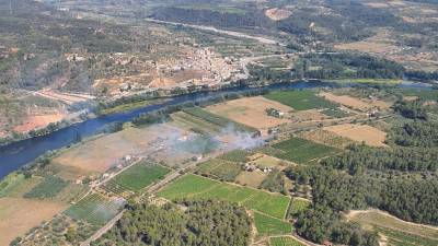 Un dels focus del foc de Garcia. Foto: Bombers de la Generalitat