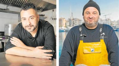 El chef Xavi Martí y el pescador Pere Rom forman parte de esta campaña sostenible Foto: Ajuntament de Cambrils