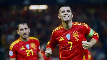 Morata celebra su gol conseguido ante Serbia. Foto: EFE