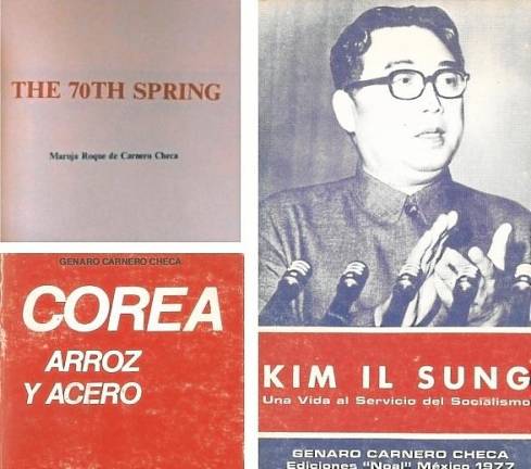 Llibres sobre Corea del Nord, obra de Maria Roqué i el seu marit, Genaro Carnero.
