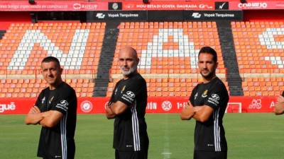 Manuel Oliva, Iván Moreno, Dani Vidal y Jordi Abella. Foto,. Nàstic