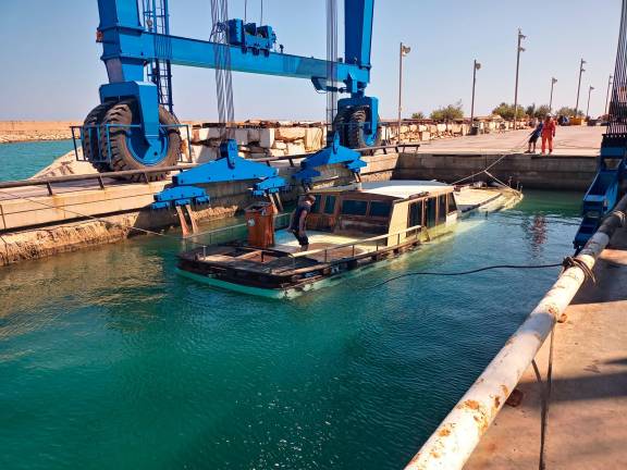$!La embarcación en el varadero de Vinaròs. Foto: Salvamento Marítimo