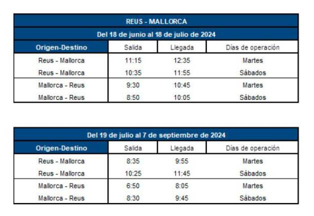$!Los vuelos entre Reus y Palma de Mallorca incrementan el número de plazas