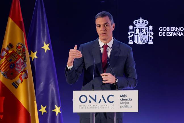 El presidente del Gobierno, Pedro Sánchez, en la presentación de la nueva ONAC. Foto: Sergio Pérez / EFE