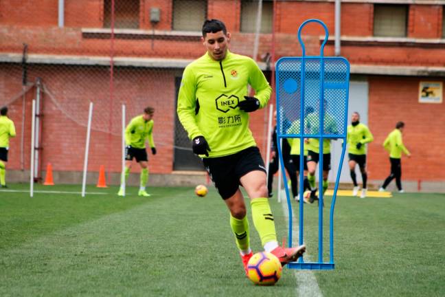 Abde Barrada en un entrenamiento con el Nàstic. Foto: Nàstic