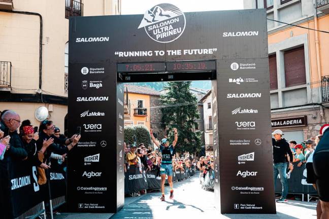 Abel Carretero, entrando en la meta de Bagà. FOTO: Oriol Sala