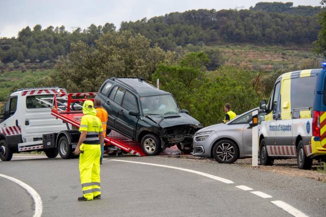 El accidente de este 1 de julio en la N-420, en La Fatarella. Foto: Joan Revillas