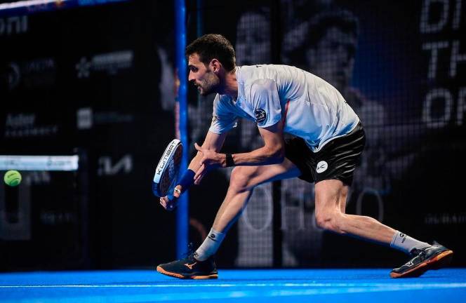 Tonet Sans, durante el torneo de Dubai. Foto: Premier Padel