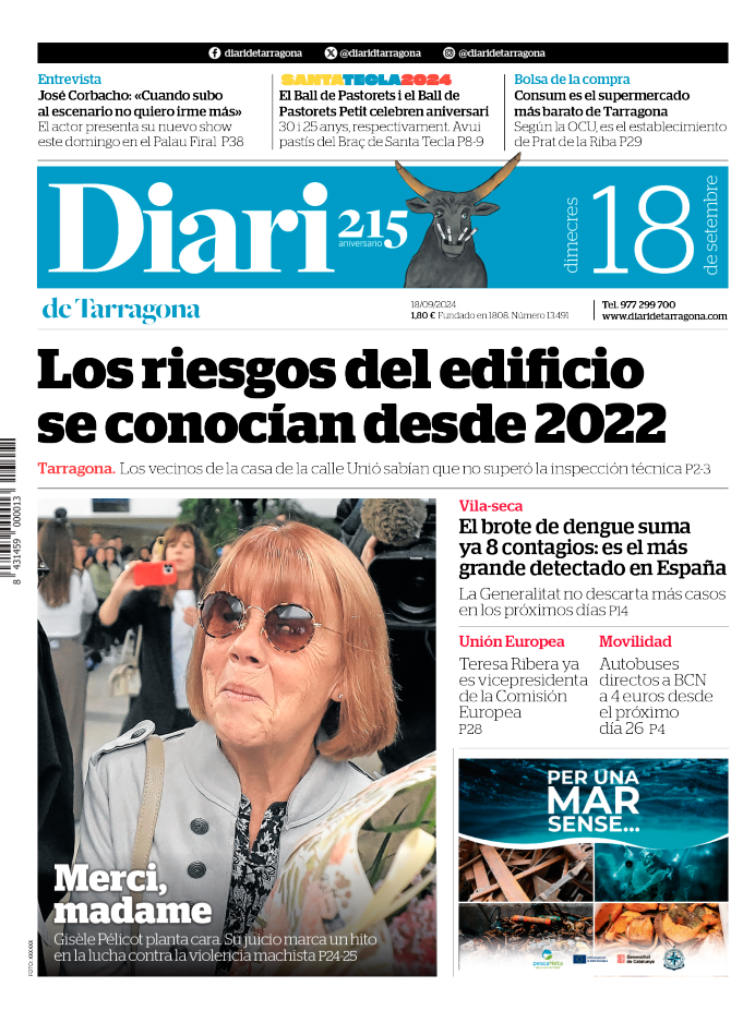 Portada del Diari del miércoles 18 de septiembre de 2024