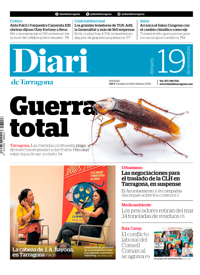 Portada del Diari del martes 19 de noviembre de 2024