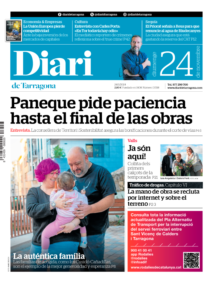 Portada del Diari del domingo 24 de noviembre de 2024