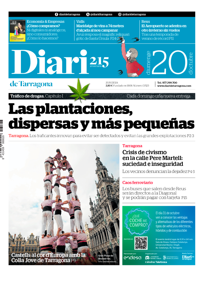 Portada del Diari del domingo 20 de octubre de 2024