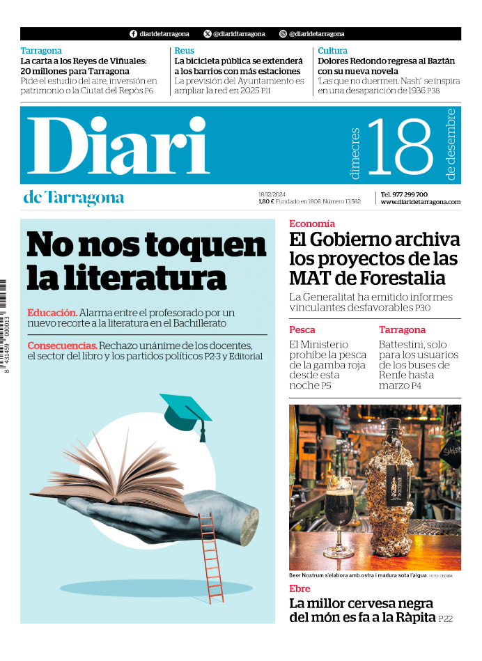 Portada del Diari del miércoles 18 de diciembre de 2024