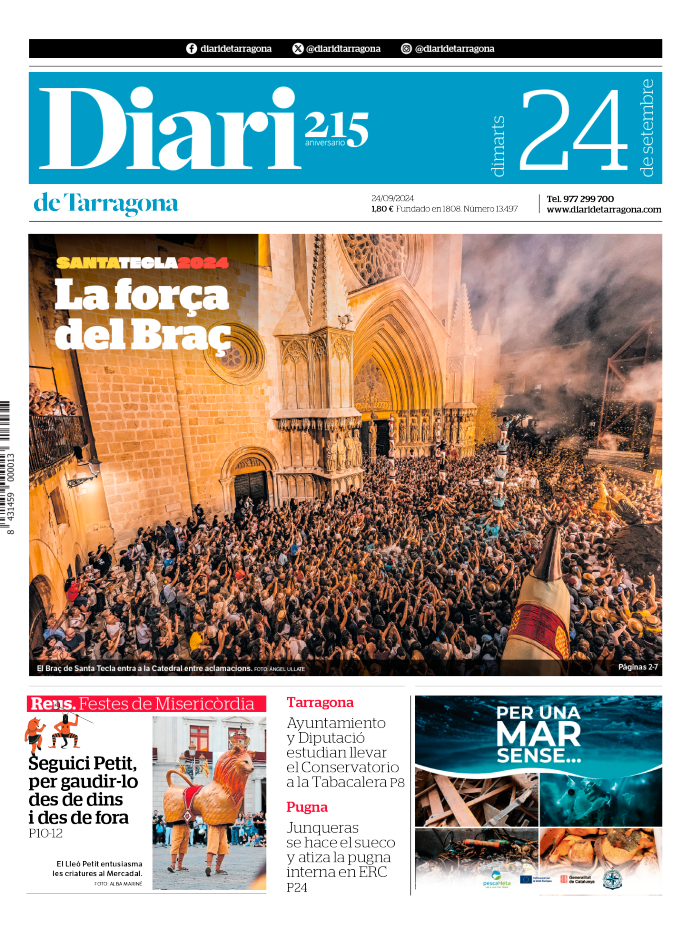 Portada del Diari del lunes 24 de septiembre de 2024