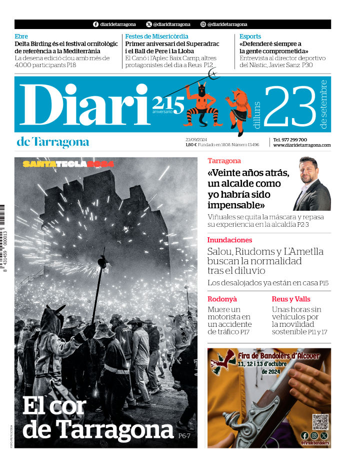 Portada del Diari del lunes 23 de septiembre de 2024