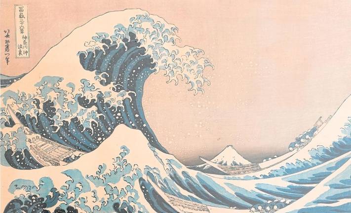 $!La Ola. Katsushika Hokusai. Xilografía. Foto: Cortesía Palau Martorell