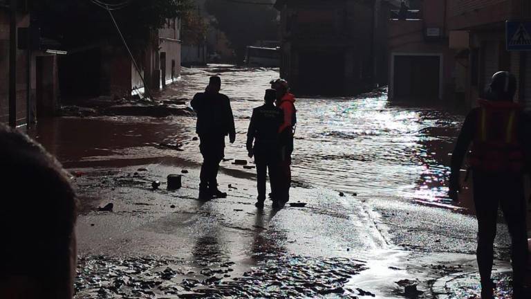 Vista de las actuaciones y trabajos de rescate de la Guardia Civil en Mira (Cuenca), donde una mujer ha fallecido a consecuencia de las inundaciones causadas por la dana, siendo la primera víctima mortal de las lluvias torrenciales en Castilla-La Mancha. Foto: Guardia Civil