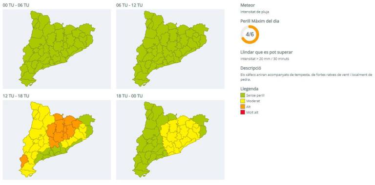 $!Alerta por lluvias en Tarragona este viernes