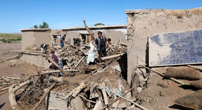 Casas destrozadas tras un ataque en Afganistán. Foto: EFE