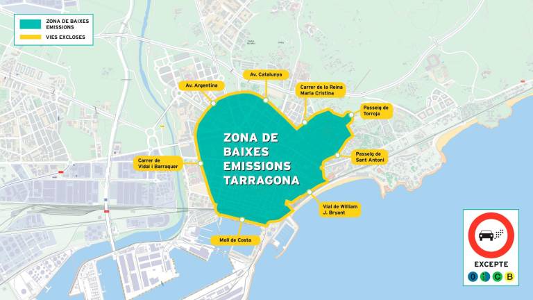 Mapa de la zona de bajas emisiones de Tarragona. Foto: Ajuntament de Tarragona