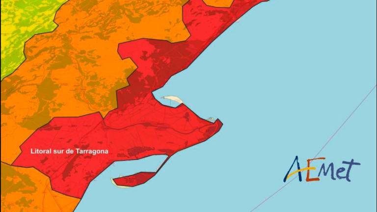 Alerta roja en el litoral de Tarragona por la DANA