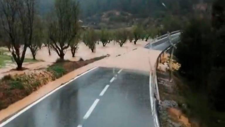 Imagen de las precipitaciones en Tortosa. Foto: Bombers