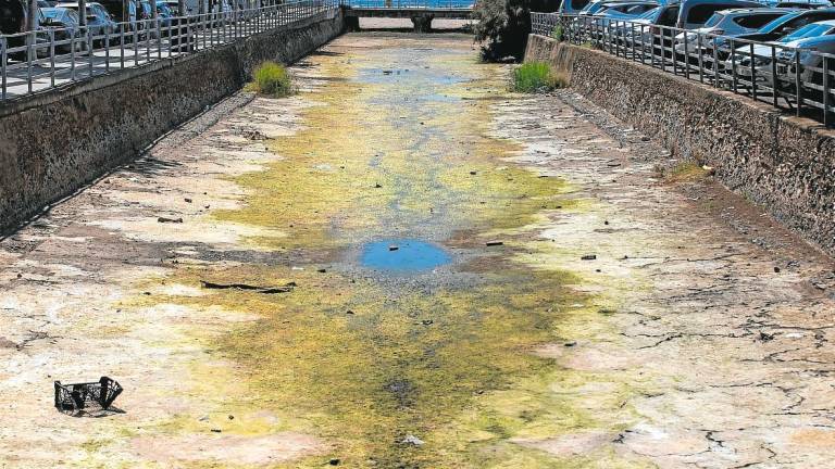 $!La presencia de residuos se ha acentuado ahora que prácticamente no queda agua. foto: Marc Bosch