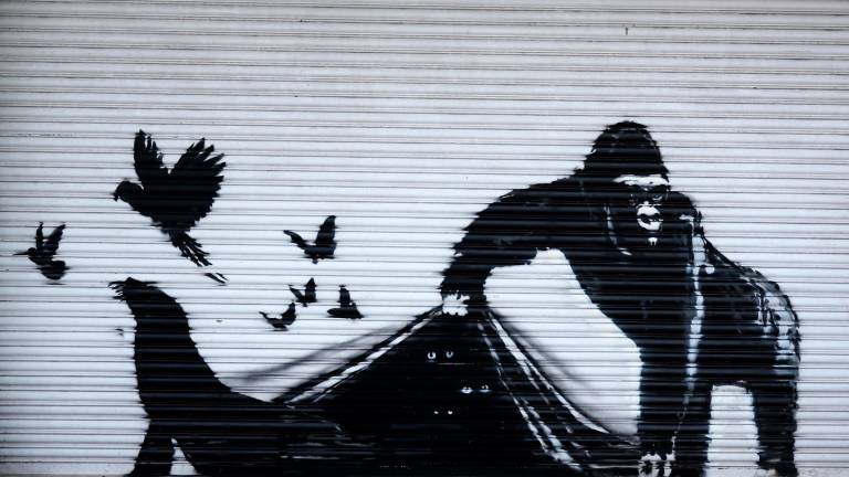 La obra de Banksy. Foto: EFE