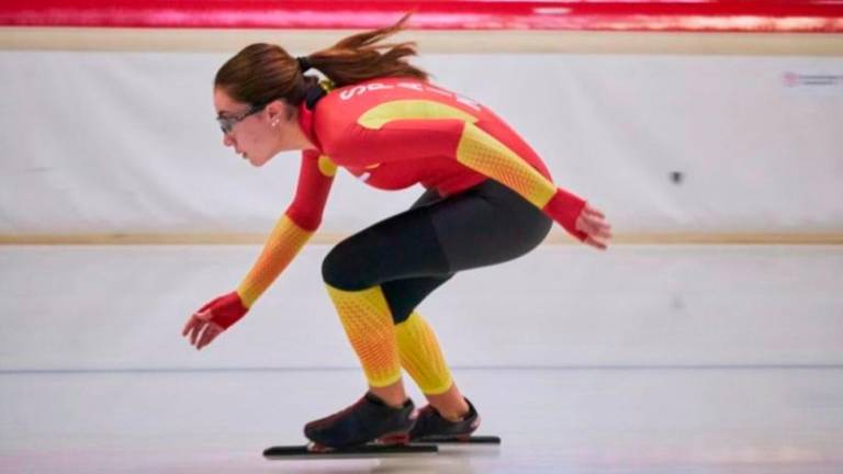 $!La patinadora tarraconense Ona Rodríguez, durante una prueba sobre hielo. FOTO: Cedida