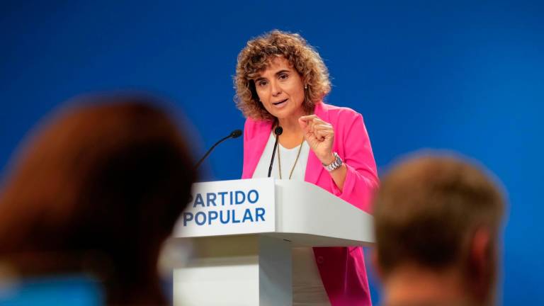 La jefa de filas del PP en el Parlamento Europeo, Dolors Montserrat, este lunes en Madrid. Foto: ACN