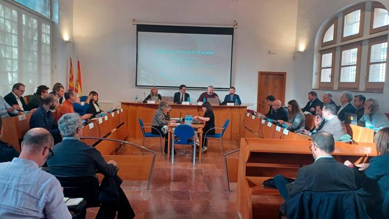 Un momento de la reunión del Òrgan de Govern del Fons de Transició Nuclear celebrada hoy en la sede del Consell Comarcal del Baix Camp, en Reus. Foto: Cedida