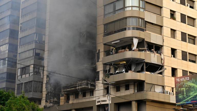 Un edificio atacado en Beirut. Foto: EFE