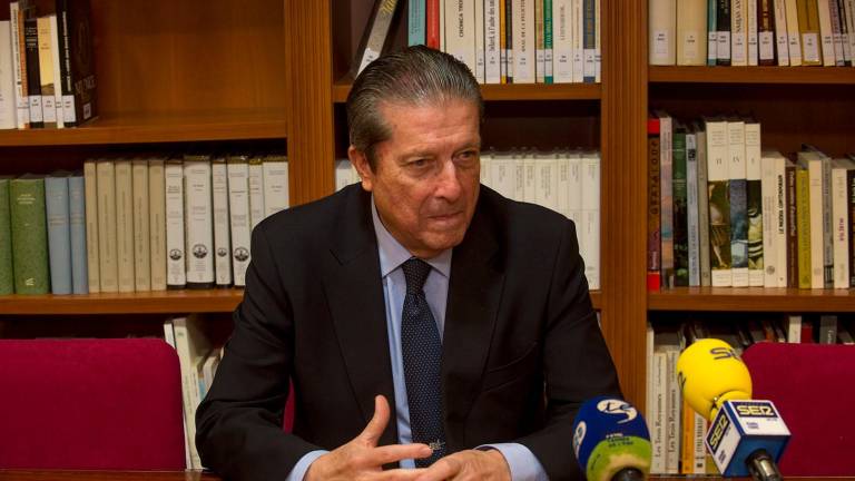 Federico Mayor Zaragoza a la Cambra de Comerç de Tortosa, el 2019. Foto: J. Revillas