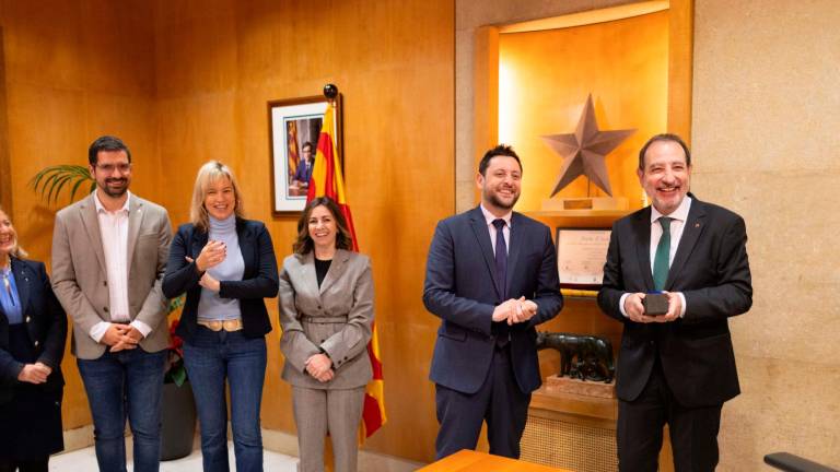 El alcalde Viñuales y el conseller Espadaler, en el Ayuntamiento de Tarragona. Foto: Alba Mariné