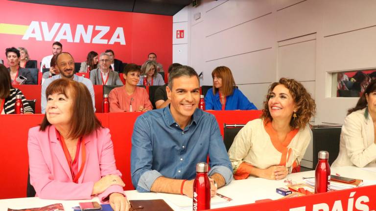 El presidente del Gobierno y secretario general del PSOE, Pedro Sánchez, en el Comité Federal de su partido, este sábado. FOTO: ACN