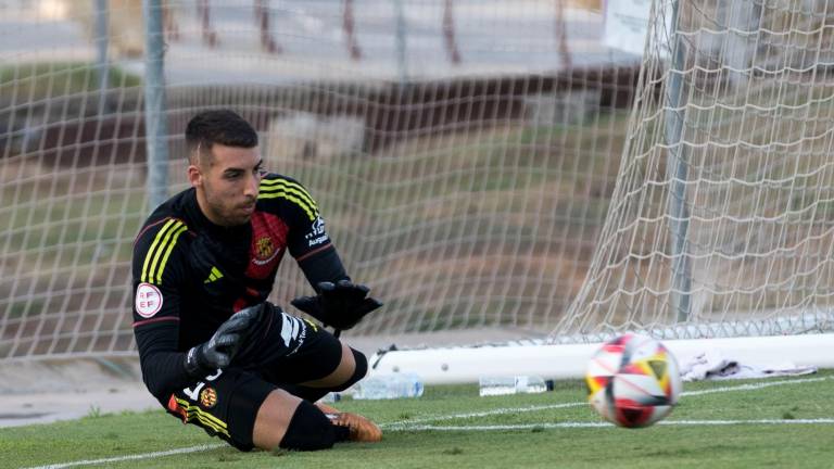 Dani Rebollo durante un partido de pretemporada. FOTO: nàstic