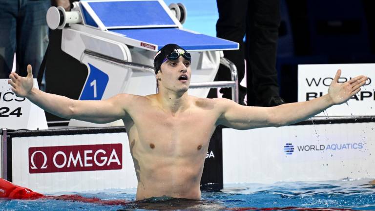 El tarraconense Carles Coll, tras finalizar la final de los 200 metros braza. Foto: EFE