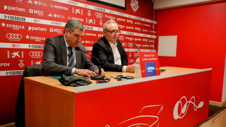 El catedrático en derecho penal, Fermín Morales, y el abogado y miembro del consejo de administración del Nàstic, Antoine Jordà este martes. Foto: Àngel Ullate